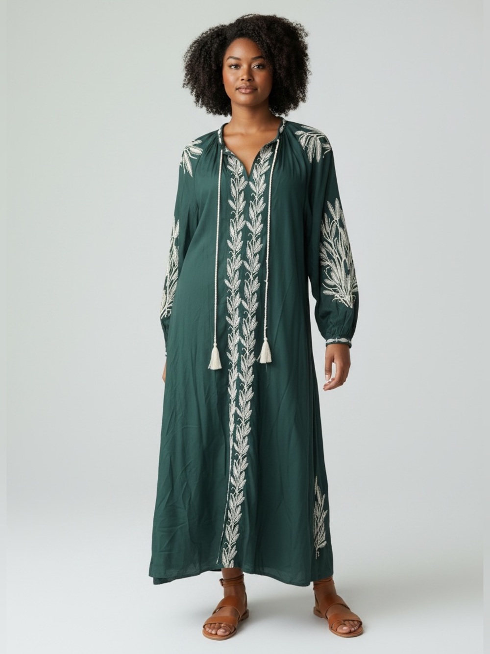 Angel Heart Boutique Emerald Kaftan Style Dress NWT